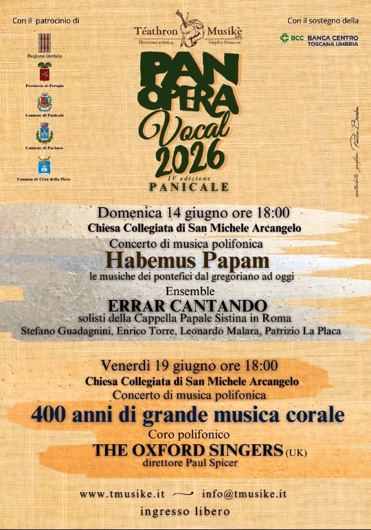 Locandina Pan Opera Festiva Vocal 2026 Panicale